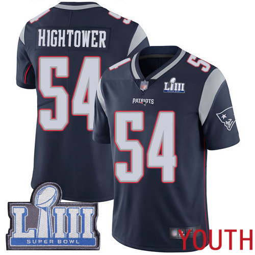 New England Patriots Football 54 Super Limited Navy Blue Youth Dont a Hightower Home NFL Jersey